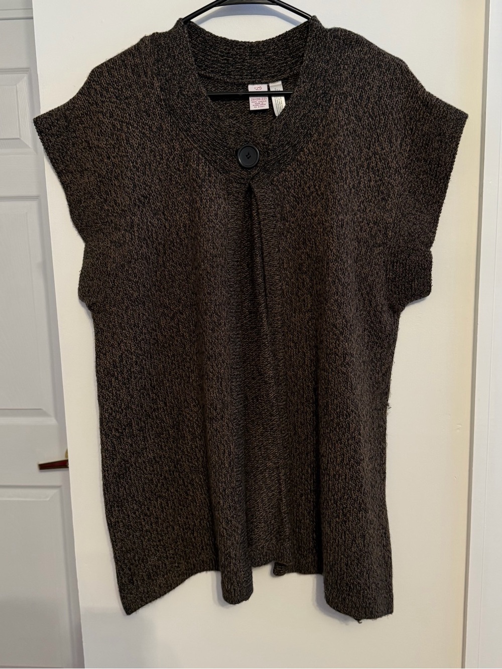 Bobbie Brooks Dark‎ Brown Short-Sleeve Knit Cardigan